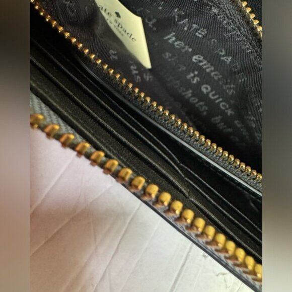 Kate Spade Lola Glitter Zippy Leather Large Zip Around Continental Wallet Clutch - Picture 9 of 16